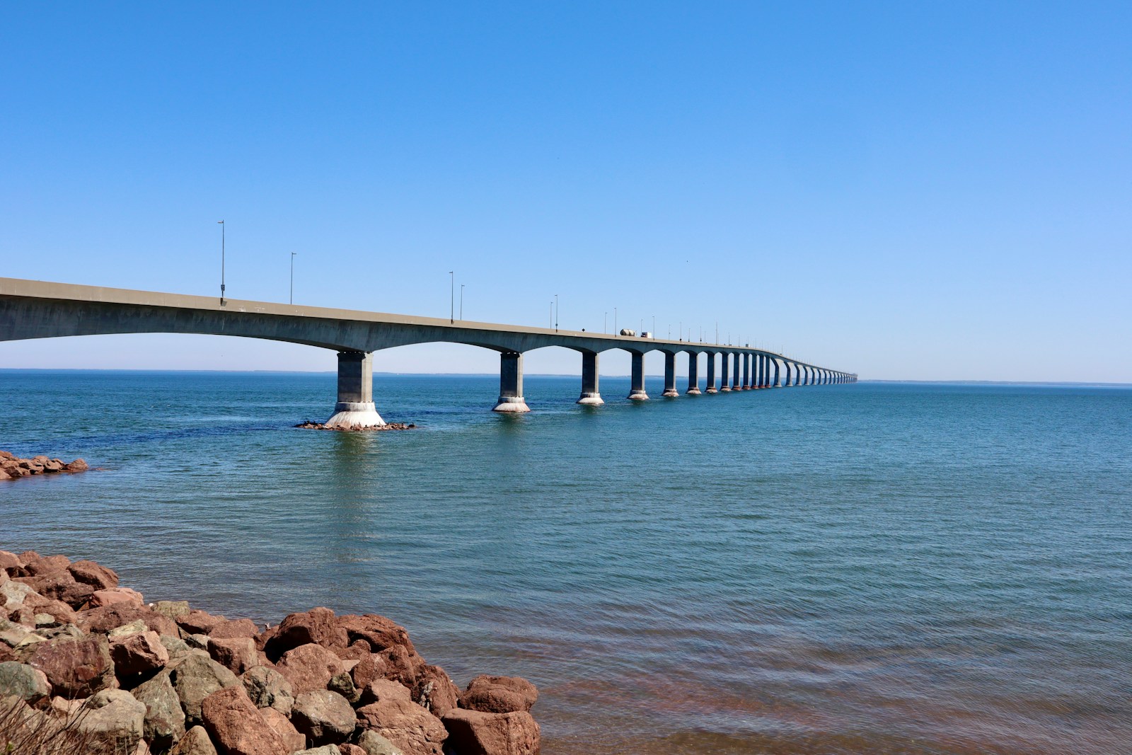 a large bridge over a large body of water